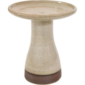 Sunnydaze 21″ H Ceramic Bird Bath for Outside – Hand-Painted Outdoor Bird Bath Bowl, UV/Frost-Resistant Finish – Galaxy Blue – Ribbed Pedestal(Yam)