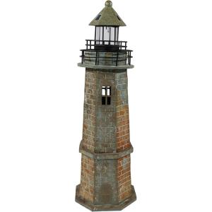 Sunnydaze 35-Inch Solar Decorative Lighthouse Garden Statue – LED Light