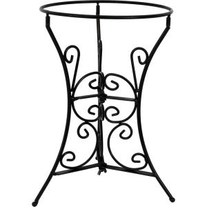 Sunnydaze Black Steel Gazing Ball Stand Outdoor for 10-Inch or 12-Inch Garden Gazing Globes – 11.5-Inch H – Decorative Scroll(Black)