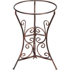 Sunnydaze Black Steel Gazing Ball Stand Outdoor for 10-Inch or 12-Inch Garden Gazing Globes – 11.5-Inch H – Decorative Scroll(Bronze)