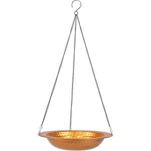 Sunnydaze Copper Bird Bath for Outside – Outdoor Bird Bath for Deck Railing – 12″ Diameter(Hanging)