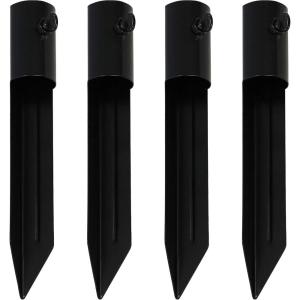 Sunnydaze Garden Stakes for Outdoor Lights – Metal Ground Spike for Solar Lights and Live Flame Torches – Steel Torch Stake – Set of 4(4)