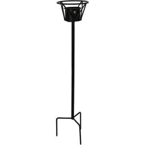 Sunnydaze Outdoor Gazing Globe Stand – In-Ground Metal Gazing Ball Stand for 8″ to 12″ Gazing Balls – Black – 24″ H