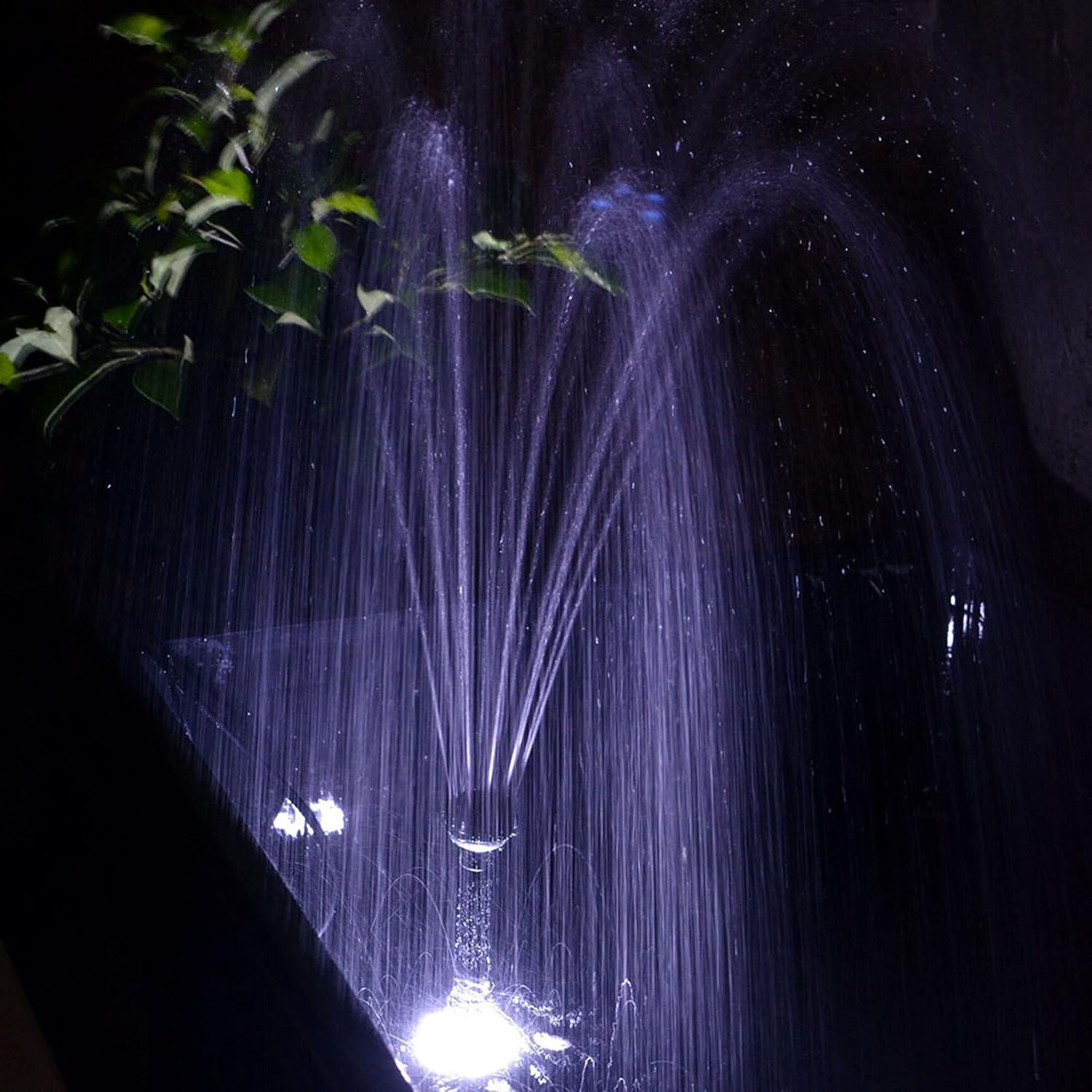 imageSunnydaze 132 GPH Outdoor Solar Pump and Panel Fountain Kit with Battery Pack and LED Light 56Inch Lift
