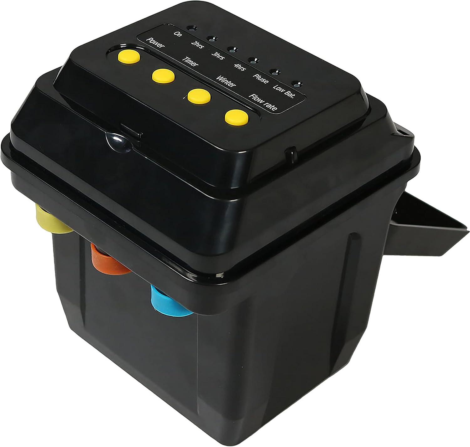 imageSunnydaze 396 GPH Outdoor Solar Pump and Panel Fountain Kit with Battery Pack and LED Light 120Inch Lift