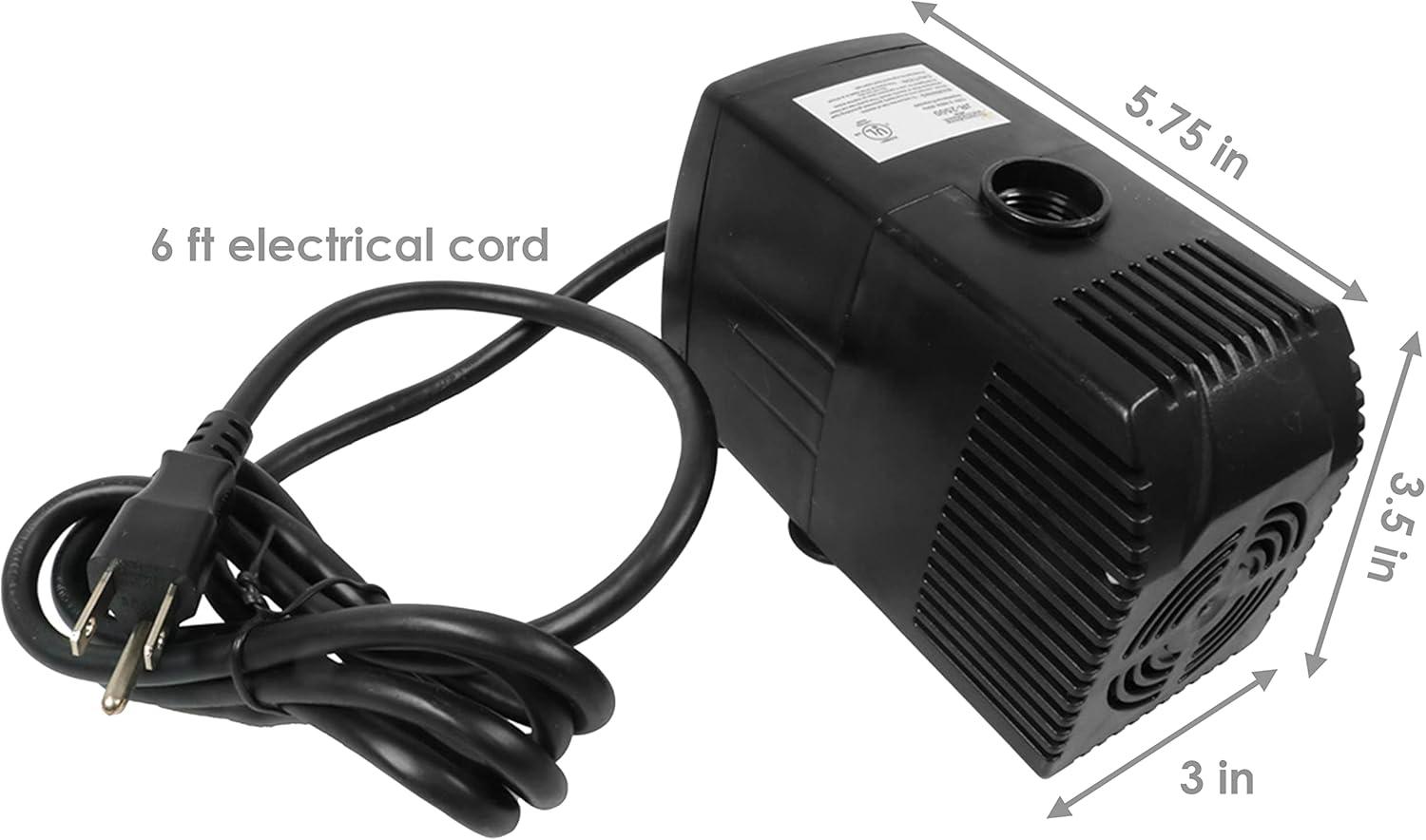 imageSunnydaze 660 GPH Submersible Pump with Filter  3 Spray Heads  120 Volts  For Ponds or Outdoor Fountains