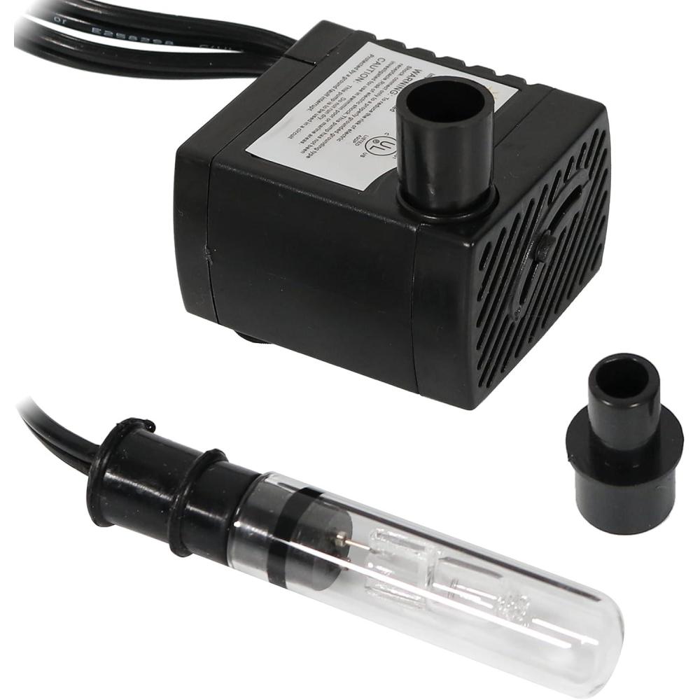 imageSunnydaze 70 GPH Submersible Water Pump  24V  Adjustable Flow Rate  Finger Light and Transformer for Fountains and Aquariums