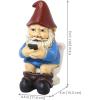Sunnydaze 9.5″ Cody The Funny Garden Gnome – Outdoor Gnome on The Throne Reading His Phone – Yard, Patio, Lawn, and Outdoor Decor