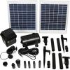 Sunnydaze 396 GPH Outdoor Solar Pump and Panel Fountain Kit with Battery Pack and LED Light – 120-Inch Lift