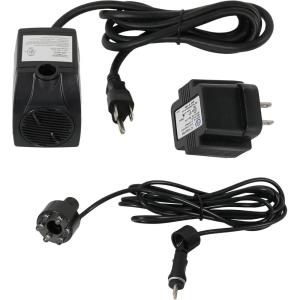 Sunnydaze 200 GPH Submersible Water Pump – 12W, 12V Small Fountain Pump with Adjustable Flow, White LED Light & Transformer for Outdoor Fountains, Bird Baths, Aquariums