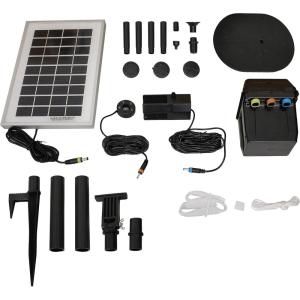 Sunnydaze 66 GPH Submersible Solar Water Pump – 36-Inch Lift – Solar Panel Kit with Battery Pack and LED Light for Fountains and Bird Baths