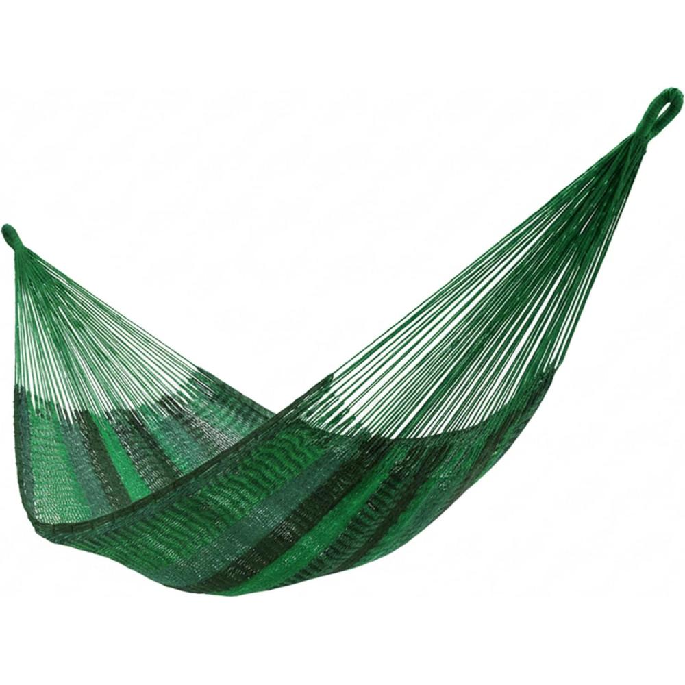 imageSunnydaze Handwoven XXL Thick Cord Mayan Double Hammock for Outside 625Pound Capacity HeavyDuty Outdoor Hammock BlueMeadow