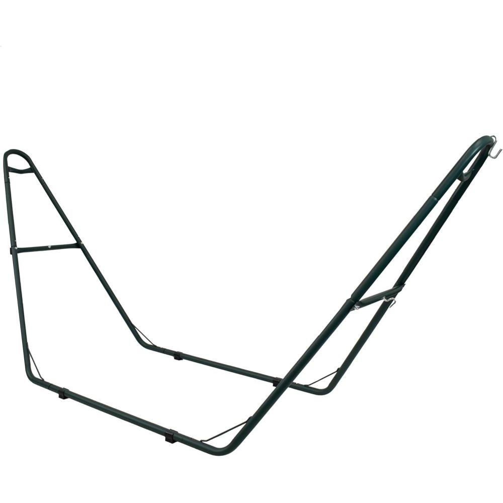 imageSunnydaze Universal Double Hammock Stand Only 550Pound Capacity HeavyDuty Hammock Stand for Outside Fits 9 to 14 Foot Hammocks BlackGreen