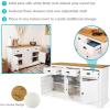 Sunnydaze 32-Inch Solid Pine Sideboard Cabinet with 3 Drawers and 3 Doors – Adjustable Shelf – Zinc Alloy Hardware – White(White)