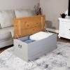 Sunnydaze 9.5-Inch W Solid Pine Storage Chest – Zinc Alloy Handles and Hinges – 47-Gallon Storage Capacity – Gray(Gray)