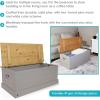 Sunnydaze 9.5-Inch W Solid Pine Storage Chest – Zinc Alloy Handles and Hinges – 47-Gallon Storage Capacity – Gray(Gray)