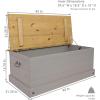 Sunnydaze 9.5-Inch W Solid Pine Storage Chest – Zinc Alloy Handles and Hinges – 47-Gallon Storage Capacity – Gray(Gray)