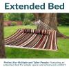 Sunnydaze Extra Large Quilted Hammock with Spreader Bars – 2-Person Hammock for Outside – Awning Stripe