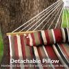 Sunnydaze Extra Large Quilted Hammock with Spreader Bars – 2-Person Hammock for Outside – Awning Stripe