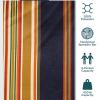 Sunnydaze Extra Large Quilted Hammock with Spreader Bars – 2-Person Hammock for Outside – Woodland Stripe