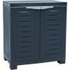 Sunnydaze Plastic Garage Storage Cabinet with Adjustable Shelf – 34.5″ H – Garage, Office, Home, Laundry Room – Gray(Charcoal)