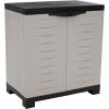 Sunnydaze Plastic Garage Storage Cabinet with Adjustable Shelf – 34.5″ H – Garage, Office, Home, Laundry Room – Gray(Grey)