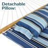 Sunnydaze Quilted Outdoor Hammock with Spreader Bars – Heavy-Duty 450-Pound Capacity Double Hammock for Outside – Misty Beach
