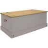 Sunnydaze 9.5-Inch W Solid Pine Storage Chest – Zinc Alloy Handles and Hinges – 47-Gallon Storage Capacity – Gray(Gray)