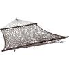 Sunnydaze Cotton Rope Hammock for Outside – 450-Pound Capacity Indoor or Outdoor Hammock with Spreader Bars – Brown(Brown)
