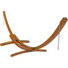 Sunnydaze Curved Wood Hammock Stand Only – 2-Person Wooden Hammock Stand for Outside with 400-Pound Capacity- 12-Foot(13 ft)