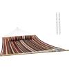 Sunnydaze Extra Large Quilted Hammock with Spreader Bars – 2-Person Hammock for Outside – Awning Stripe