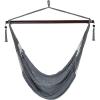 Sunnydaze Outdoor Hammock Chair Swing – Hanging Hammock Swing – Hanging Reading Chair – Soft-Spun Polyester Rope – Caribbean XL – Tan(Grey)