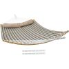 Sunnydaze Outdoor Hammock with Spreader Bar – 450-Pound Capacity Curved Spreader Bar Hammock – Mountainside(Neutral Stripe)