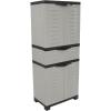 Sunnydaze Plastic Garage Storage Cabinet with Adjustable Shelf – 34.5″ H – Garage, Office, Home, Laundry Room – Gray(Grey)