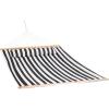 Sunnydaze Quilted Outdoor Hammock with Spreader Bars – Heavy-Duty 450-Pound Capacity Double Hammock for Outside – Black and White(Black & White)