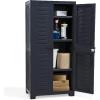 Sunnydaze Storage Cabinet – Plastic Storage Cabinet – 48.75″ H – Garage, Office, Home, Laundry Room(No Window – 48.75″ H)
