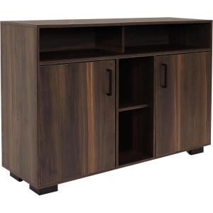 Sunnydaze Anthony 48.5-Inch W Sideboard Buffet Cabinet with Shelves – Coffee Brown
