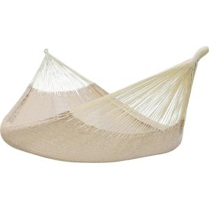 Sunnydaze Handwoven XXL Thick Cord Mayan Double Hammock for Outside – 625-Pound Capacity Heavy-Duty Outdoor Hammock – Blue(Natural)