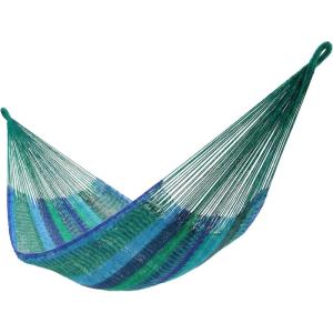 Sunnydaze Handwoven XXL Thick Cord Mayan Double Hammock for Outside – 625-Pound Capacity Heavy-Duty Outdoor Hammock – Blue(Tropical Lagoon)
