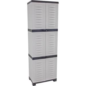 Sunnydaze Lockable Storage Cabinet – Indoor or Garage Storage Cabinet with 3 Adjustable Shelves – 57.5″ H – Garage, Office, Home, Laundry Room – Charcoal(Grey)