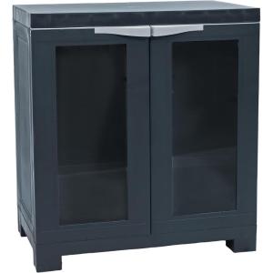 Sunnydaze Storage Cabinet – Plastic Storage Cabinet – 48.75″ H – Garage, Office, Home, Laundry Room(2-Window – 25.5″ H)