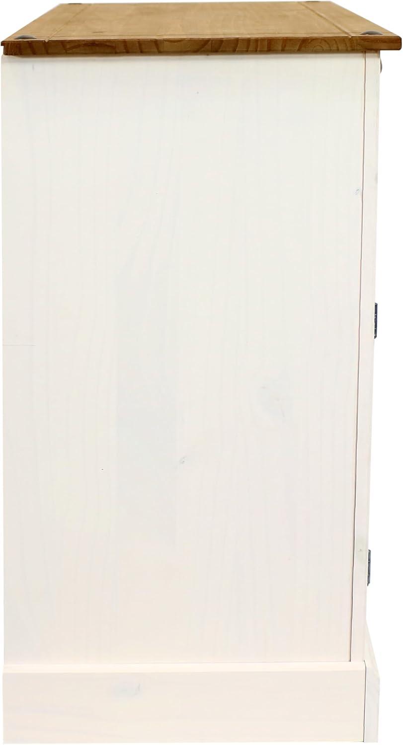 imageSunnydaze 315Inch H Kitchen Sideboard Cabinet with 2 Drawers and 2 Doors Solid Pine Construction with White FinishWhite