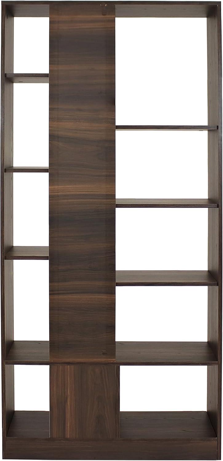 imageSunnydaze Rosalee 67Inch H 9Tier OpenBack Bookshelf 9 Staggered Shelves for Living Room or Home Office Coffee Brown