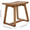 Sunnydaze 19″ Teak Shower Bench Seat – Water-Resistant Small Shower Stool – Wooden Bathroom Bench – 325 lb Capacity