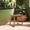 Sunnydaze 19″ Teak Shower Bench Seat – Water-Resistant Small Shower Stool – Wooden Bathroom Bench – 325 lb Capacity
