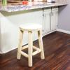 Sunnydaze 24-Inch Fir Wood Backless Counter-Height Stool – Unfinished