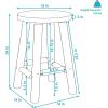 Sunnydaze 24-Inch Fir Wood Backless Counter-Height Stool – Unfinished