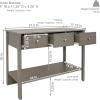 Sunnydaze 30-Inch H Hall Console Table with Drawers and Silver Knobs – Thunder Gray