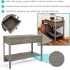 Sunnydaze 30-Inch H Hall Console Table with Drawers and Silver Knobs – Thunder Gray