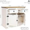 Sunnydaze 31.5-Inch H Kitchen Sideboard Cabinet with 2 Drawers and 2 Doors – Solid Pine Construction with White Finish(White)